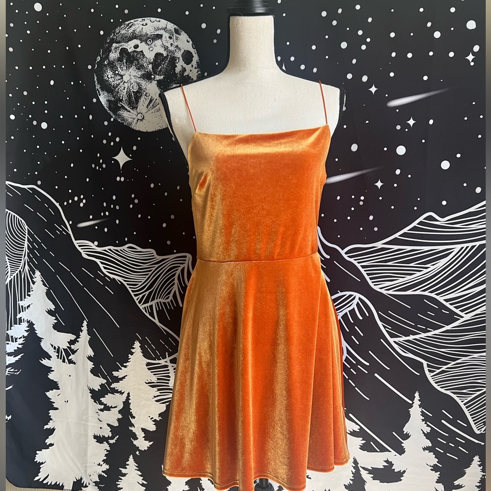 Urban Outfitters Orange Velvet dress